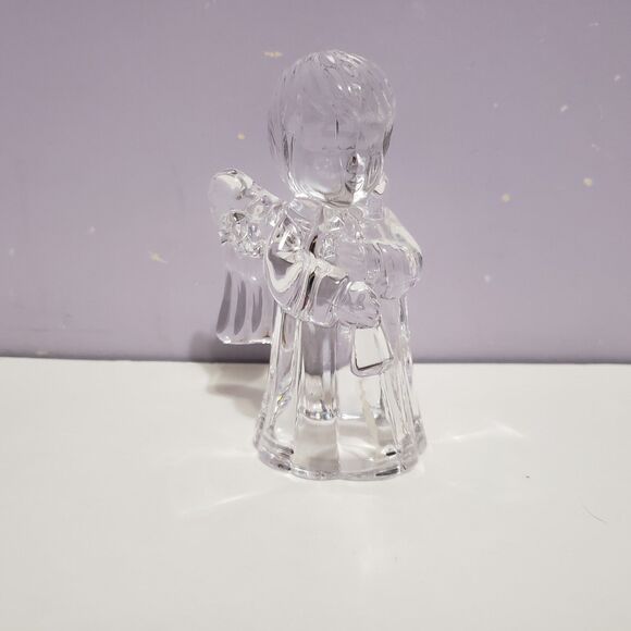 Glass Angel Tapered Candle Holder Home Country Farmhouse Decor 4" - Picture 1 of 8